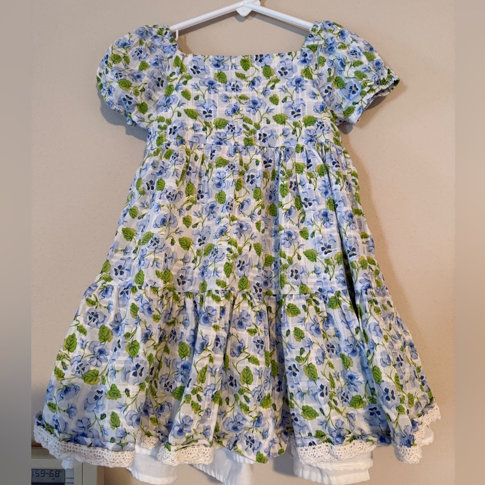 Joie Kids Dress with Blue and Green Floral Pattern, size 3T - Picture 2 of 3